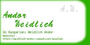 andor weidlich business card